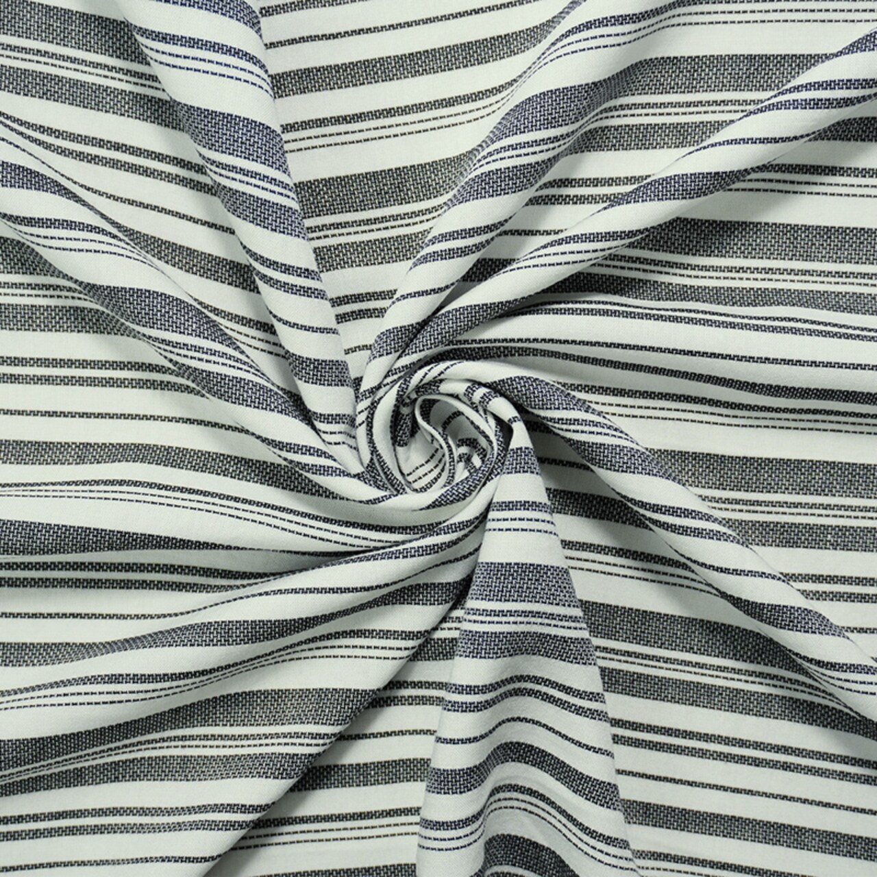 Black-White Rayon Cotton Stripe Dobby Woven Fabric By the Yard